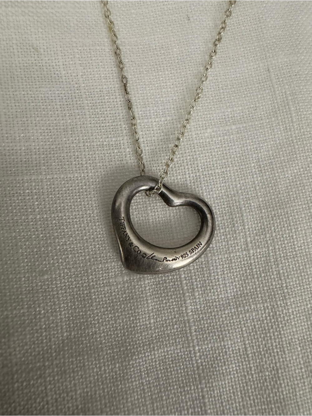 Tiffany & Co. Elsa Peretti Open Heart Necklace - Silver